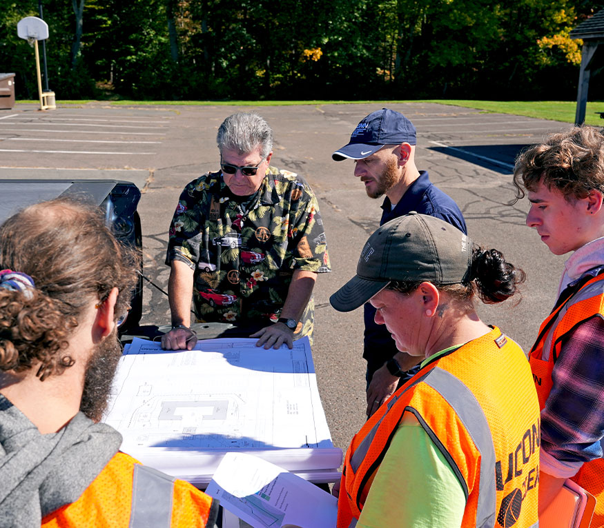 students on site visit